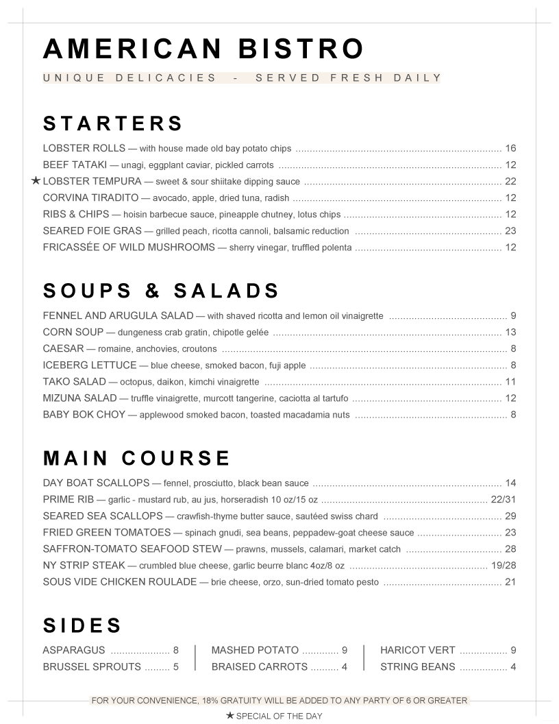 MenuPro Menu Design Samples From MenuPro Menu Software More Than 
